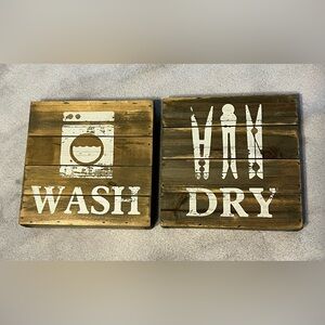 Hobby Lobby Brown and White Laundry Wall Art Set